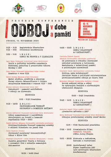 Odboj v dobe a pamäti - Program BB 10.-11.11.2026