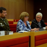 Generálny duchovný Ekumenickej a pastoračnej služby OS SR a OZ SR plk. Mgr. Marian Bodolló, PhDr. Daniela Kodajová, PhD. z HÚ SAV a Ing.  Ján Juráš, predseda Spolku Martina Rázusa 