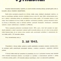 Demobilizačná  vyhláška z júna 1945