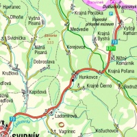 Map of the territory of the Dukla Pass after Svidník