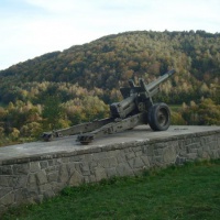 Howitzer vz. 37 cal. 152 mm in the village Nizny Komárnik