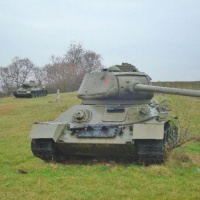 Tanks T-34/85 at the village Kapišová