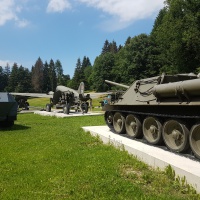 Park of military vehicles