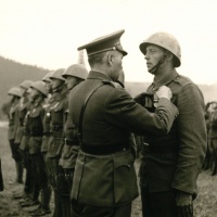 Prehliadka slovenského vojska v Zakopanom.