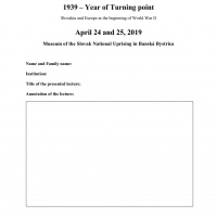 APPLICATION FORM CONFERENCE 1939